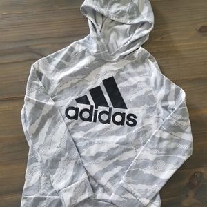 Adidas Hoodie Youth M 10/12 Black/White Pattern